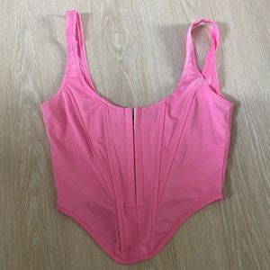 Pink corset style crop top